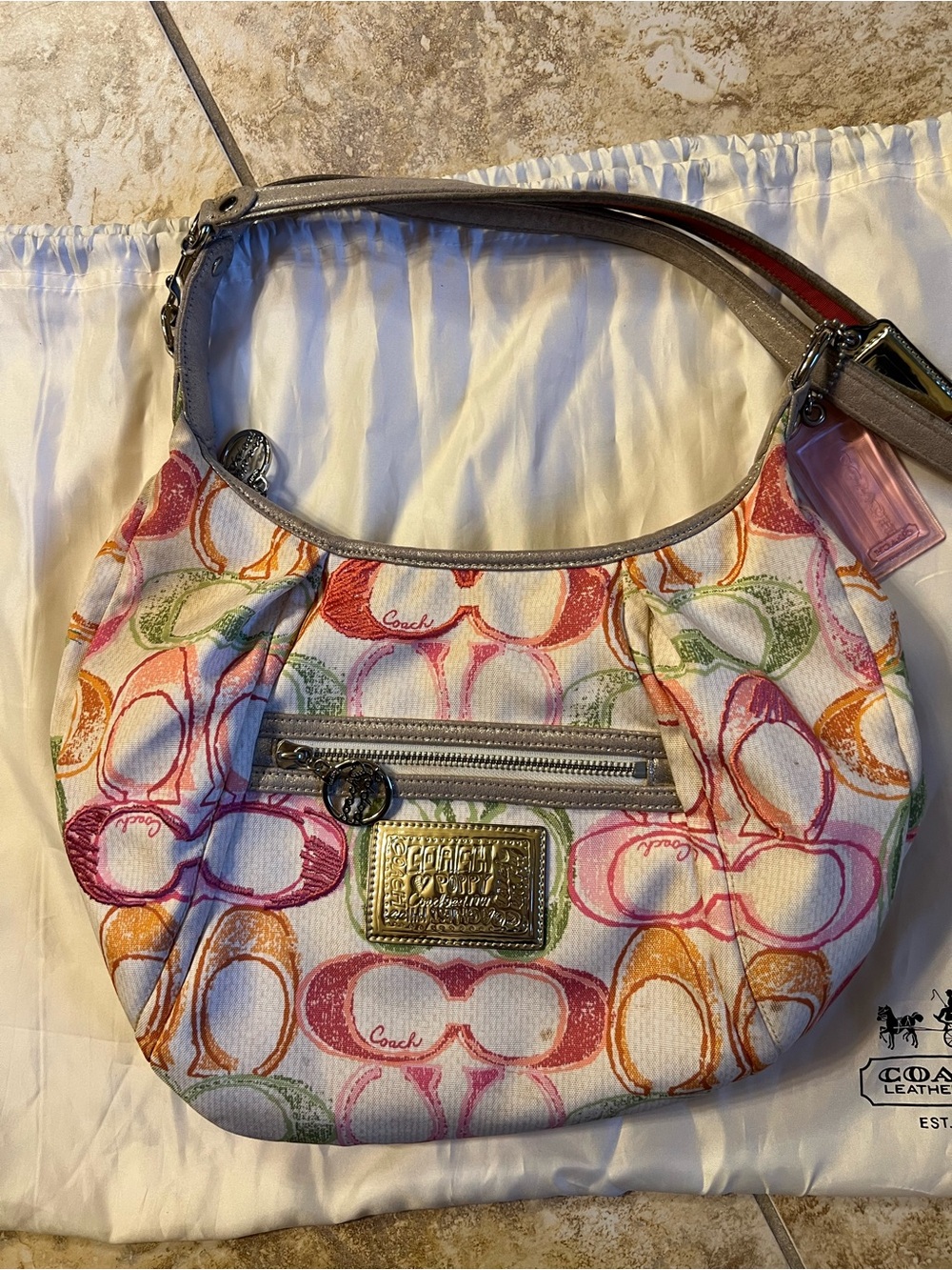 Coach Multicolor Signature Canvas Hobo Shoulder Bag